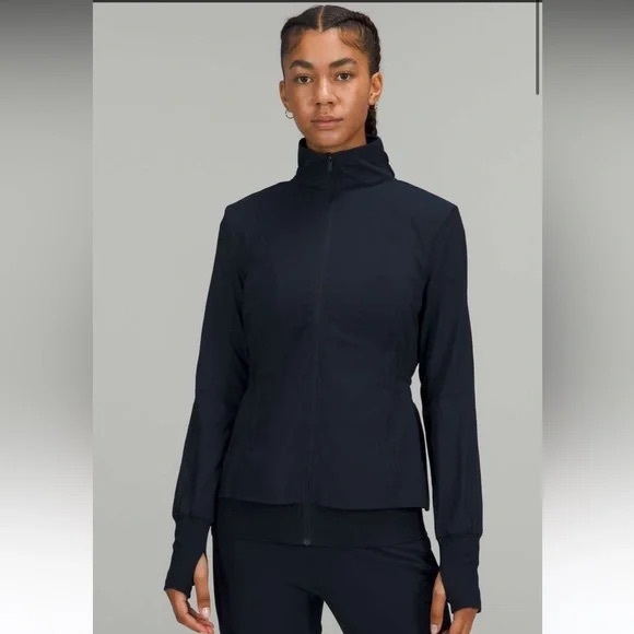 lululemon athletica Jackets & Blazers - NWT Lululemon Sights Seen Zip Up Jacket Navy Blue Sz 20 Plus Size Activewear